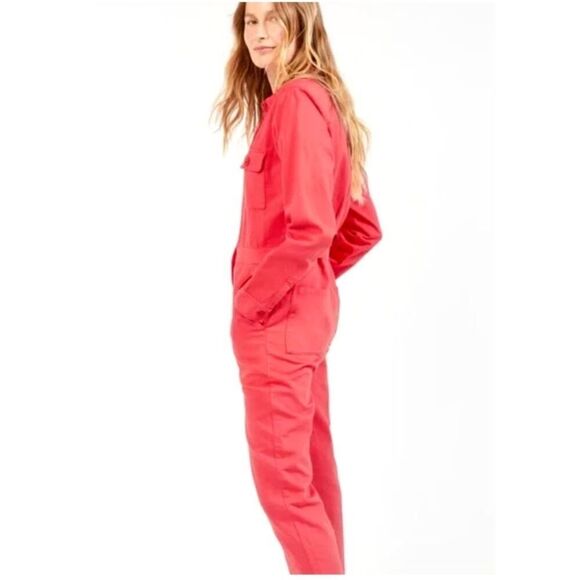 Outerknown S.E.A. Suit Long Sleeve Jumpsuit in Parisian Red Coral S NWT $228 - Picture 4 of 8